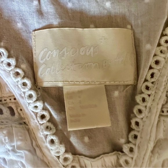 White Gauze Peasant Blouse - Size Small - Picture 5 of 9